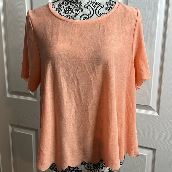 Topshop Light Peach Lightweight Scallops 12 - Picture 1 of 5